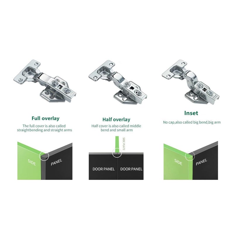 Volo European Style Steel Clip-on Soft Close Concealed Cabinet Hinges, 0 Crank- Full Overlay (Color : Silver) Pack of 3 Pairs - Image 4