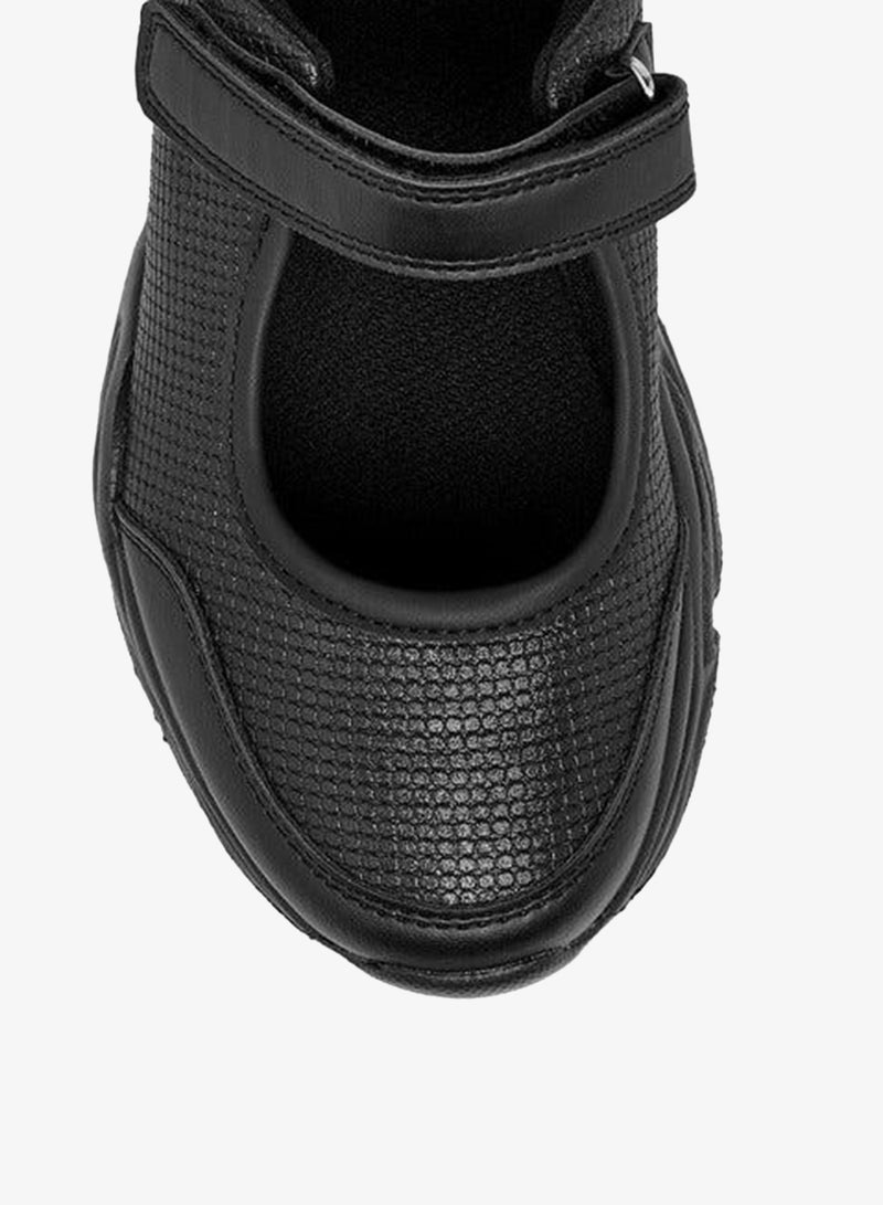 Flora Bella By Shoexpress Textured Mary Jane School Shoes With Hook And Loop Closure - Image 4