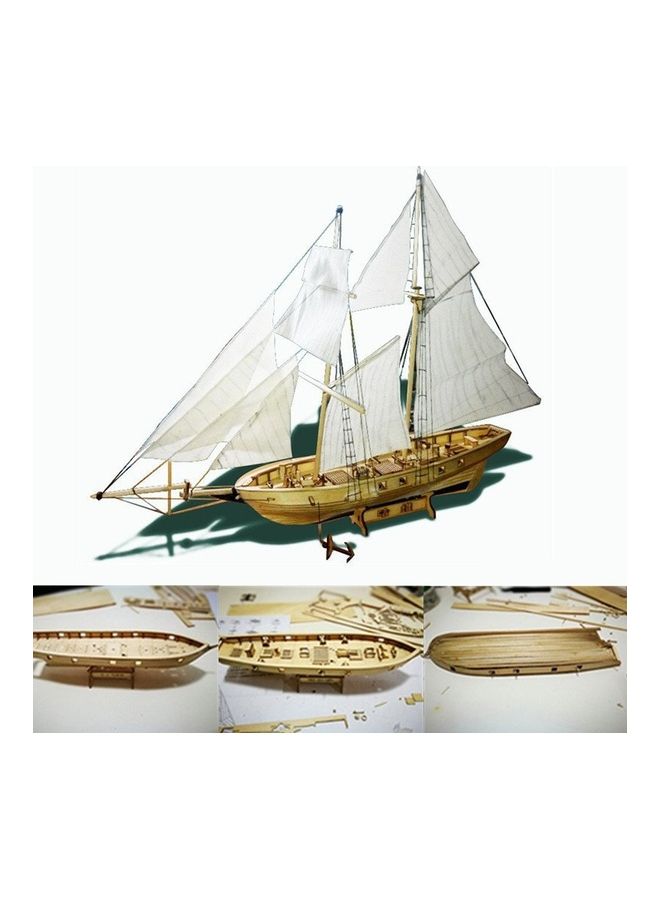 Loquat 1:100 Scale Wooden Wood Sailboat Ship Kits Home DIY Model Home Decoration Boat Gift Toy for Kids 29x29x29cm - Image 1