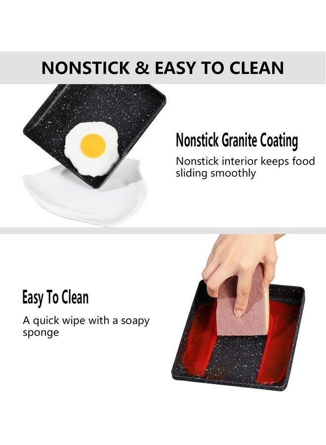 ESLITE LIFE ESLITE LIFE 7”x 6” Japanese Omelette Pan Nonstick Tamagoyaki Egg Pan Rectangle Egg Frying Pan, PFOA & PTFEs Free  - Image 3