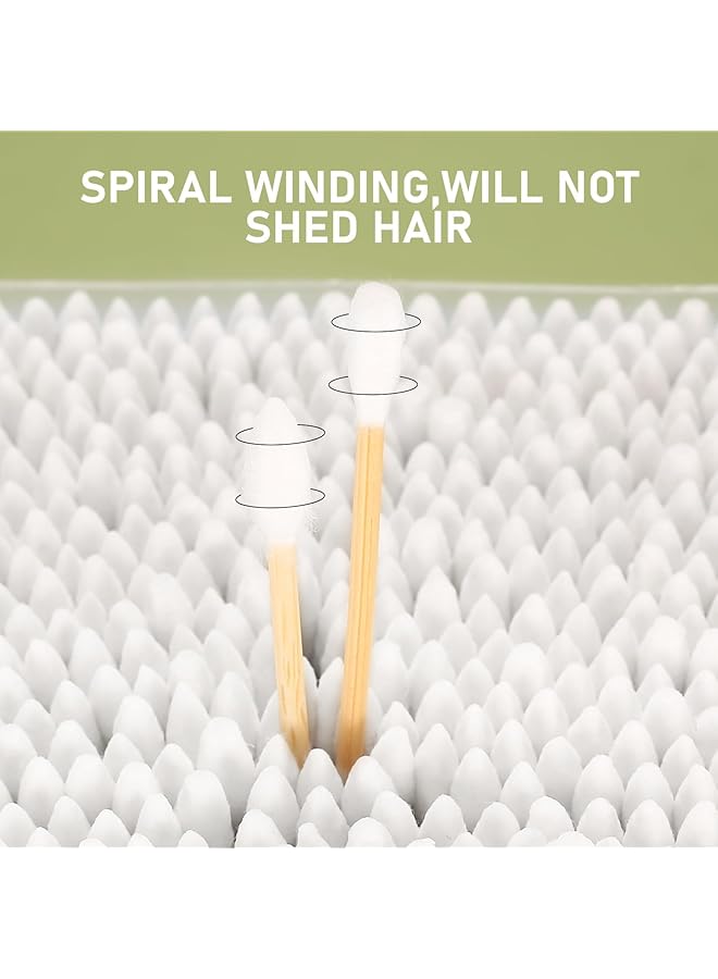 Bukela Cotton Swabs 800 Count Double Round Thick Tips Biodegradable Eco Friendly Strong Wooden Sticks Cotton Swabs For Ears Firm Qtips Cotton Swabs Natural Cotton Buds 3 Inch - Image 2