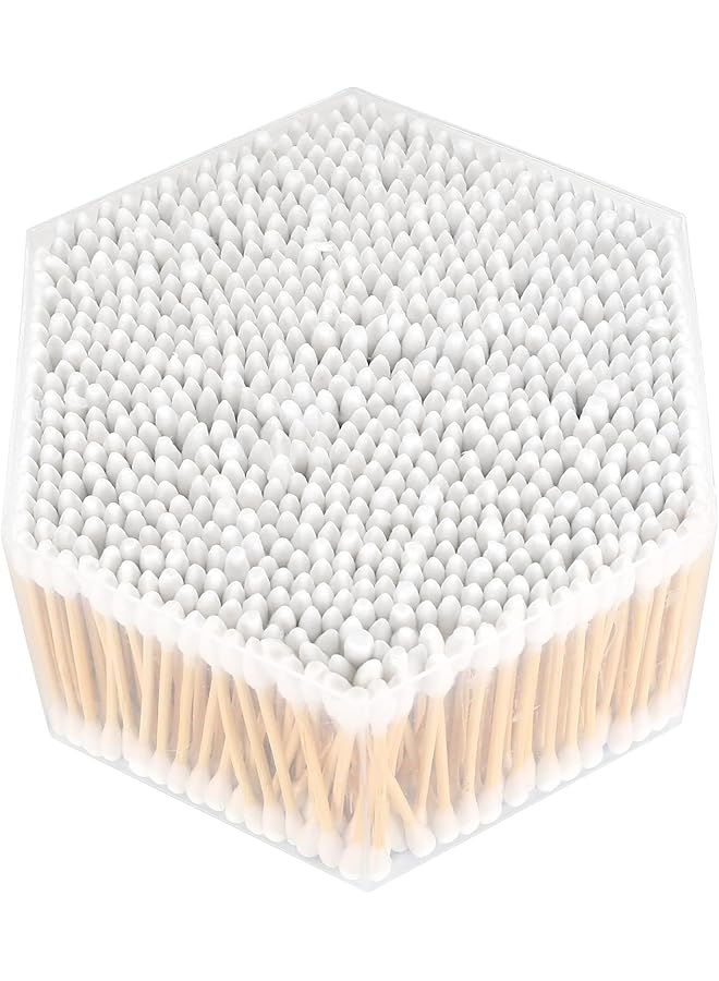 Bukela Cotton Swabs 800 Count Double Round Thick Tips Biodegradable Eco Friendly Strong Wooden Sticks Cotton Swabs For Ears Firm Qtips Cotton Swabs Natural Cotton Buds 3 Inch - Image 1
