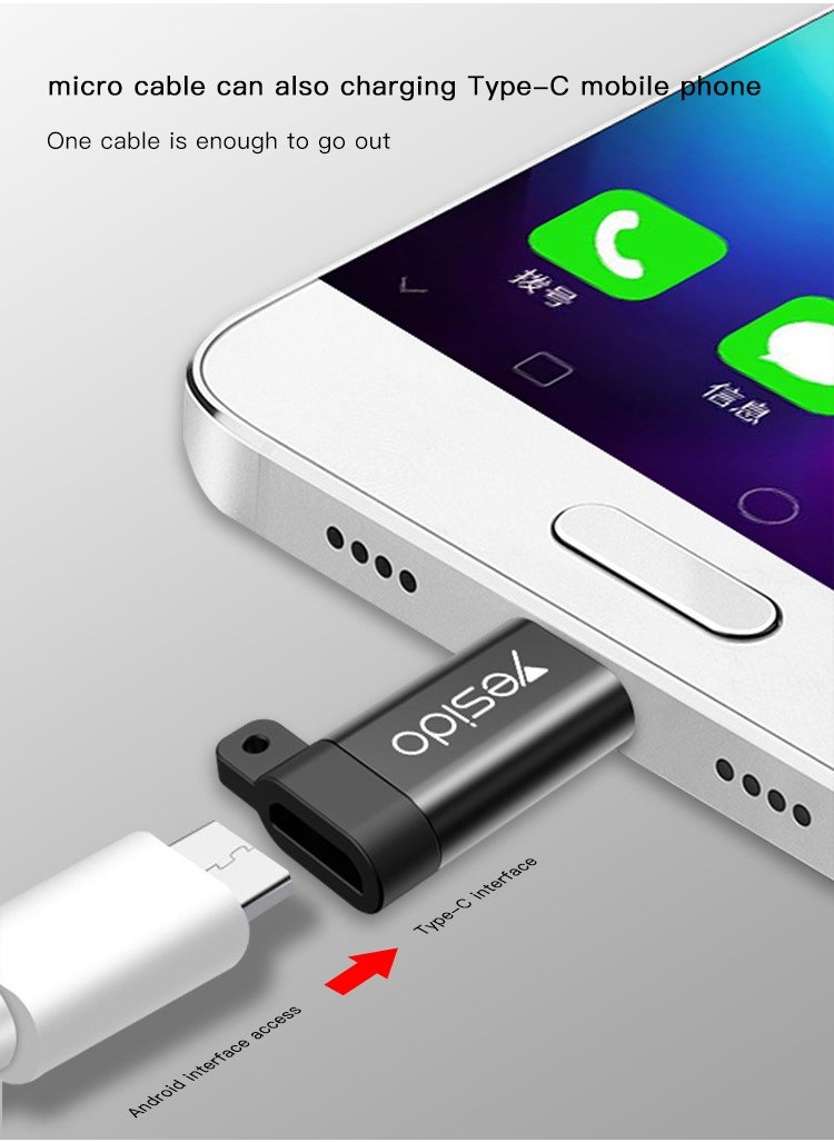 Yesido GS04 Micro to Type-C Adapter - OTG Adapter for Data Transfer and Charging (Compact, Durable, Fast Sync)