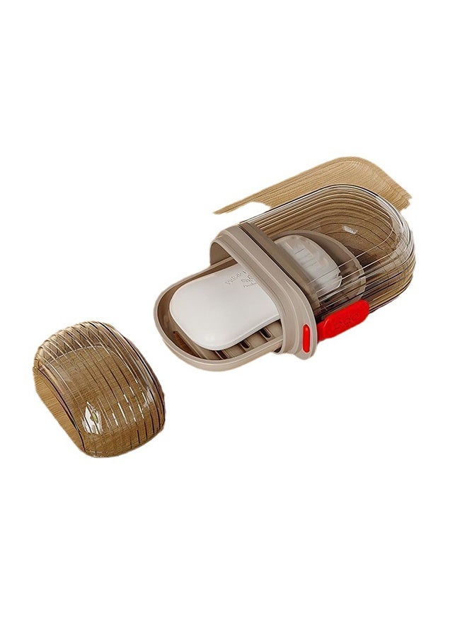 Travel portable soap box with double-layer sealed lid and drain soap box - Image 1