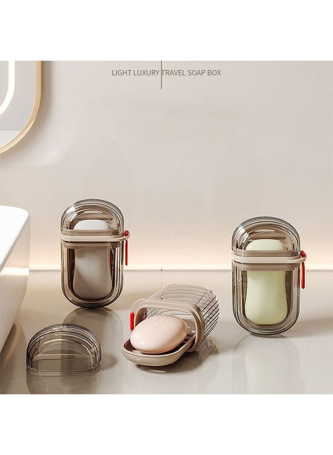 Travel portable soap box with double-layer sealed lid and drain soap box - Image 5