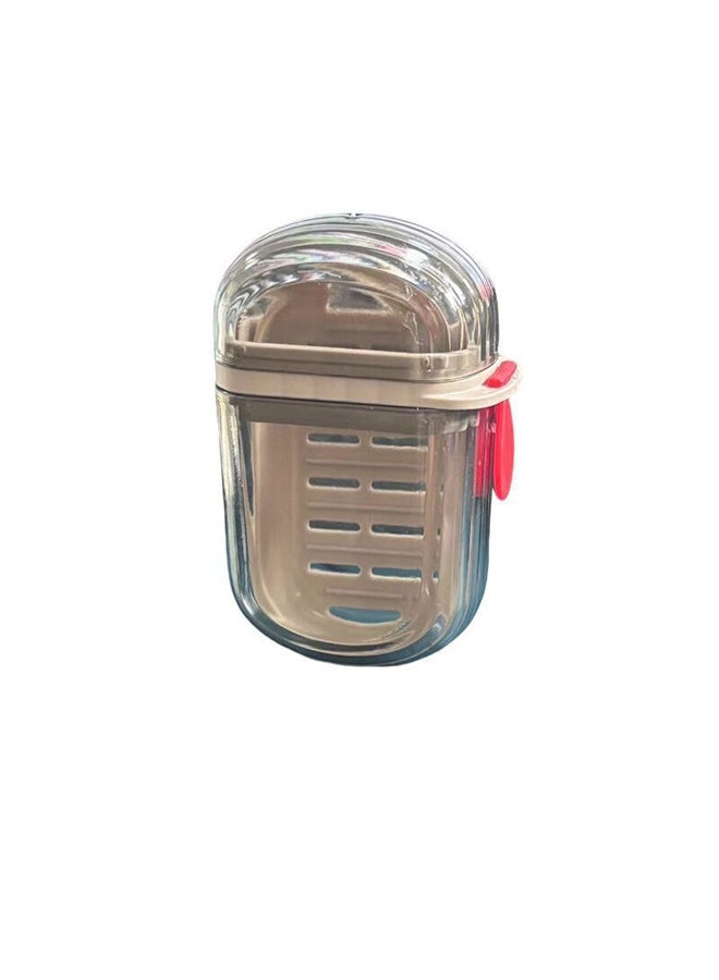 Travel portable soap box with double-layer sealed lid and drain soap box - Image 2