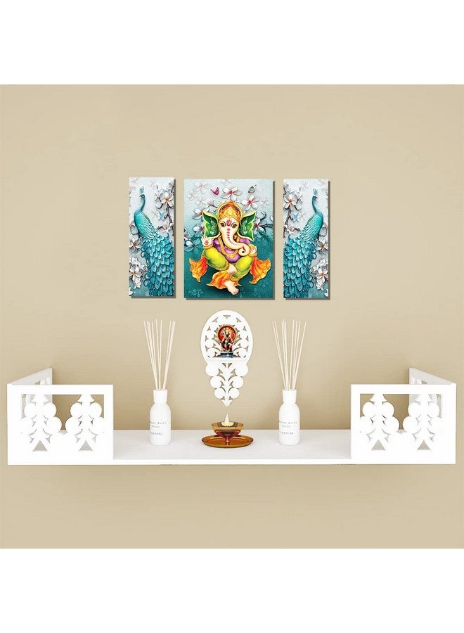 Rangoli New Shree Ganesha Ji & Beautiful Peacock Painting to Décor your Living Spaces Digital Reprint 29 cm x 43 cm (Pack of 1) - Image 2