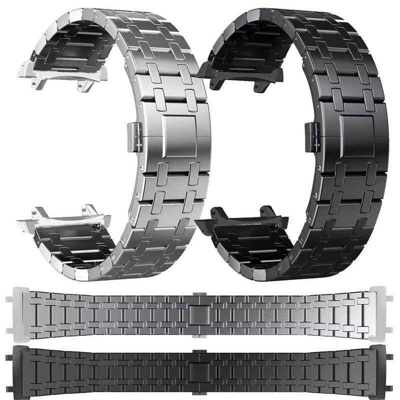 erorex For  Amazfit T-Rex 3 Butterfly Buckle Stainless Steel Watch Band(Black) - Image 2