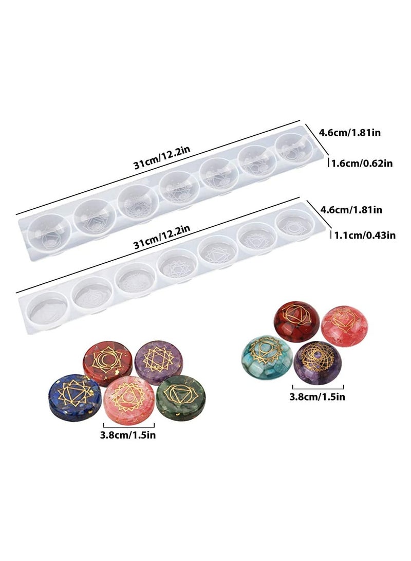 7 Chakra Resin Molds Round Silicone Epoxy Molds for DIY Jewelry and Home Decor with Symbol Designs - Image 3