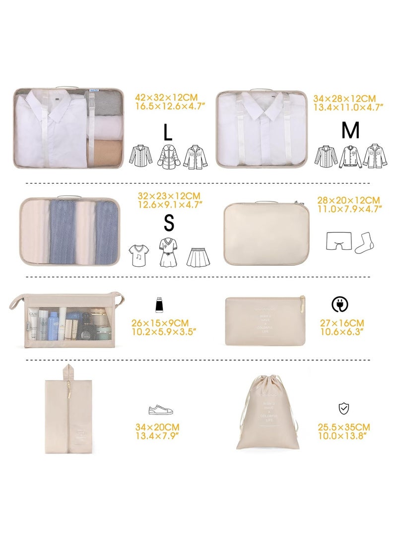 DubaiGallery 8Pcs Packing Cubes for Storage Luggage Packing Cube Organizer Travel Packing Cubes Set Clothes Shoes Storage Travel Organizer Bags for Luggage - Image 4
