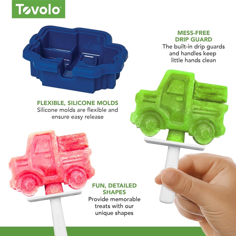 Tovolo Stackable Truck Pop Molds Set of Four for Making Mess-Free Frozen Treats - Image 5