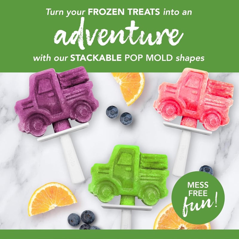 Tovolo Stackable Truck Pop Molds Set of Four for Making Mess-Free Frozen Treats - Image 2