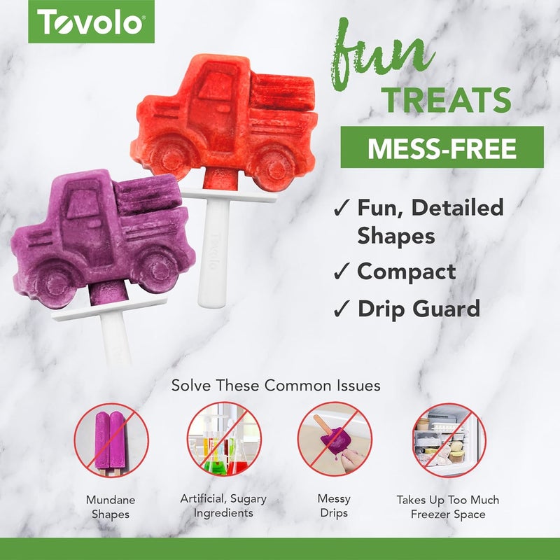 Tovolo Stackable Truck Pop Molds Set of Four for Making Mess-Free Frozen Treats - Image 3