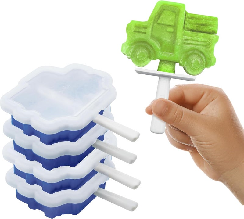 Tovolo Stackable Truck Pop Molds Set of Four for Making Mess-Free Frozen Treats - Image 1