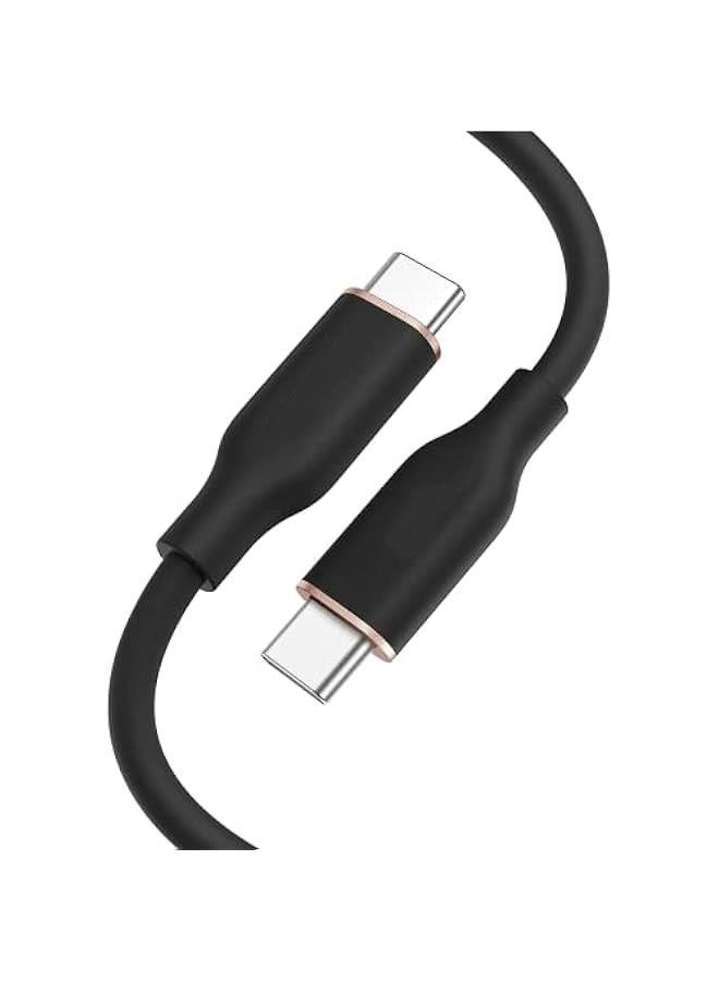 PowerLine III Flow, USB C to USB C Cable 60W 6ft/ft, USB 2.0 Type C Charging Cable Fast Charge for MacBook Pro 2020, iPad Pro 2020, iPad Air, iPad Mini 6, Pixel, Switch| Black - Image 1