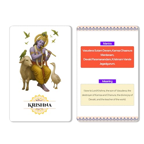 Kapier Hindu Shloka Flash Cards for Kids | 27 Waterproof Laminated Flashcards | Educational Cards for 1 2 3 4 5 6 7 8 Year Old | Birthday Gift for Kids | Learn Sanatan | Rounded Edges - Image 1