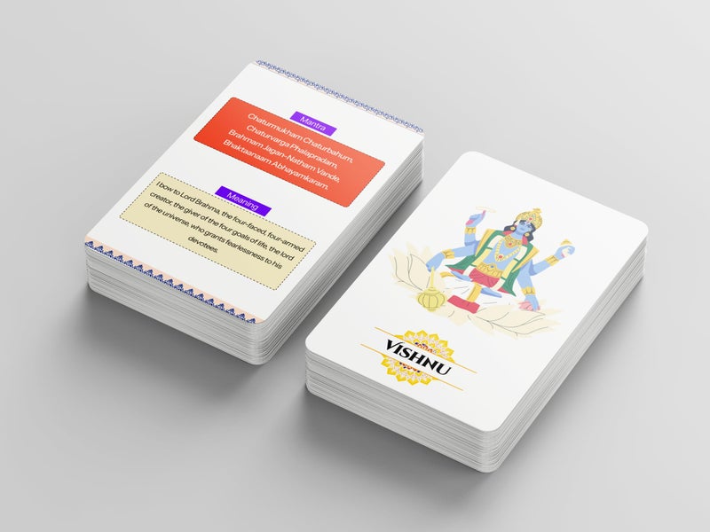 Kapier Hindu Shloka Flash Cards for Kids | 27 Waterproof Laminated Flashcards | Educational Cards for 1 2 3 4 5 6 7 8 Year Old | Birthday Gift for Kids | Learn Sanatan | Rounded Edges - Image 4