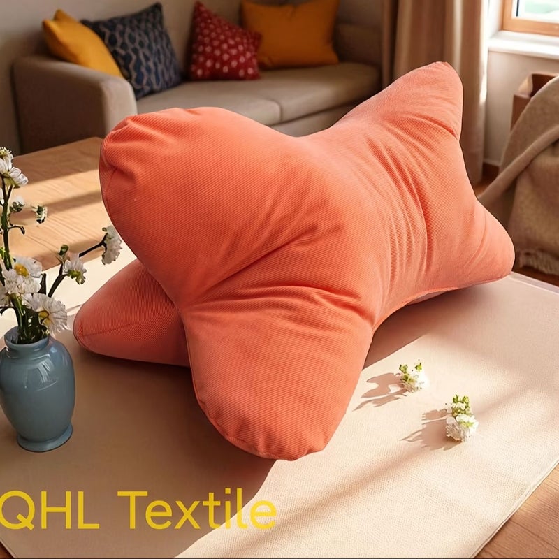 Sunset Orange Ergonomic Triangular Lumbar Support Pillow for Office Chair Home Decor - Image 1