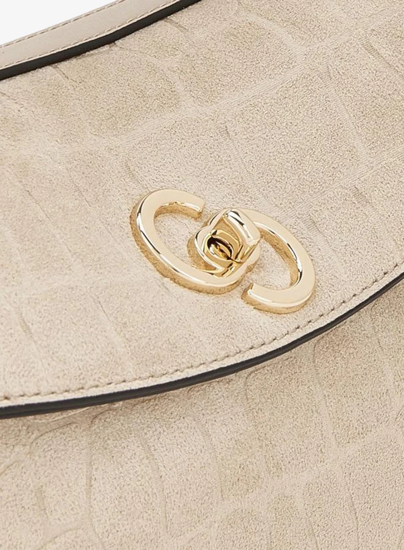 Celeste BEIGE Suede Textured Satchel Bag With Detachable Strap for Women | Best Price UAE