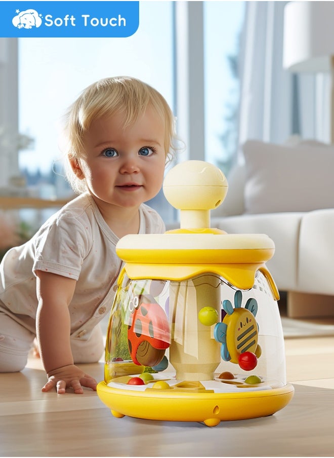 Soft Touch Baby Press Toy Toddler Spinning Toy Tumble Activity Dome Tumble Top Spinning Infants Toy Children Educational Toys Interactive Developmental Toy Gifts for 6 Month+  - Image 2