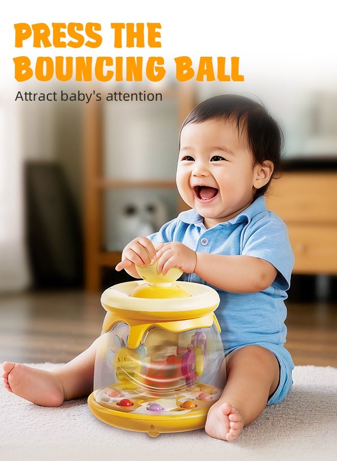 Soft Touch Baby Press Toy Toddler Spinning Toy Tumble Activity Dome Tumble Top Spinning Infants Toy Children Educational Toys Interactive Developmental Toy Gifts for 6 Month+  - Image 3