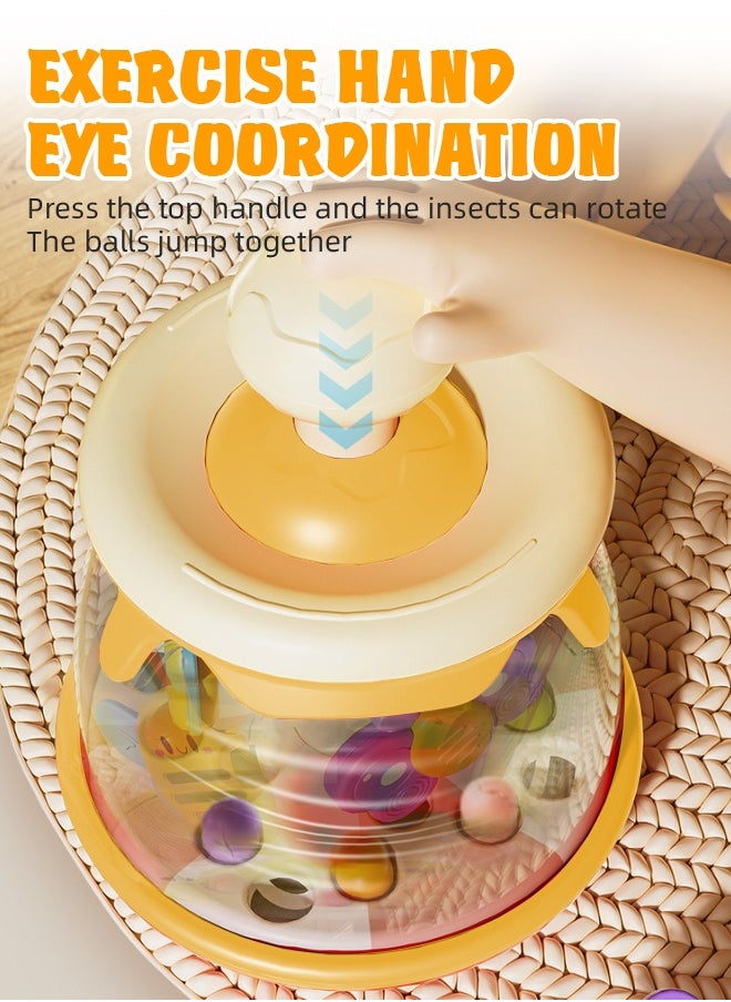 Soft Touch Baby Press Toy Toddler Spinning Toy Tumble Activity Dome Tumble Top Spinning Infants Toy Children Educational Toys Interactive Developmental Toy Gifts for 6 Month+  - Image 4