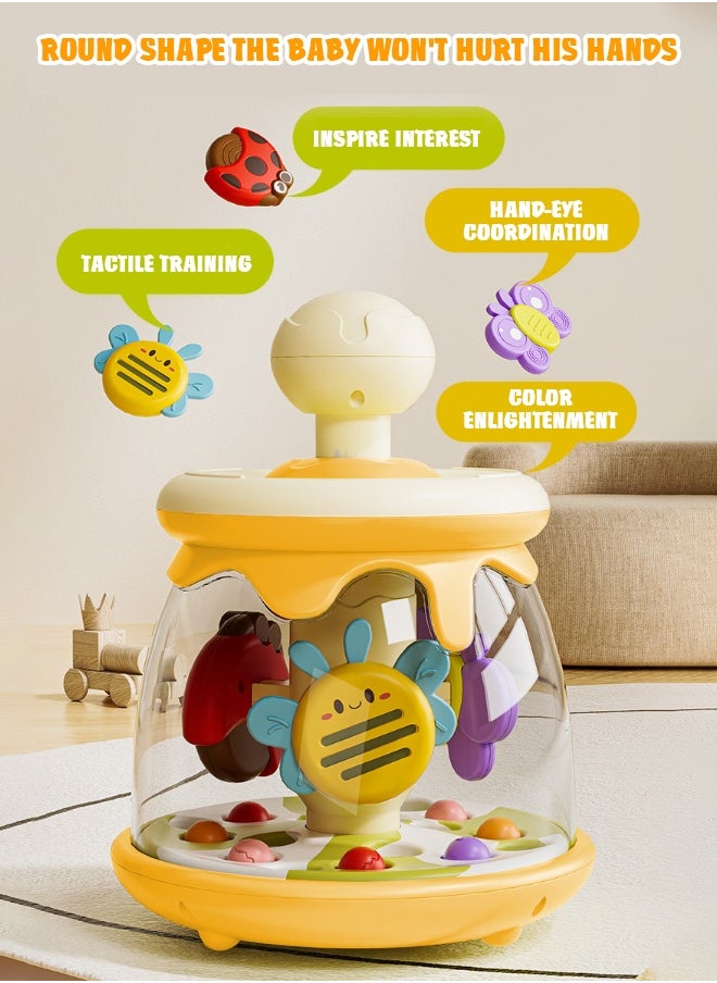 Soft Touch Baby Press Toy Toddler Spinning Toy Tumble Activity Dome Tumble Top Spinning Infants Toy Children Educational Toys Interactive Developmental Toy Gifts for 6 Month+  - Image 5