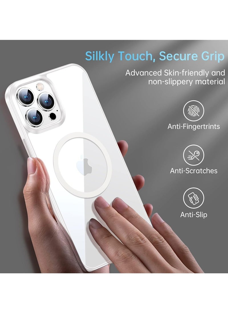 Generic Built in Magnets Compatible with MagSafe Clear Hard PC Back Cover Soft TPU Frame Shockproof Protective Slim Bumper Case for iPhone11 white  - Image 2