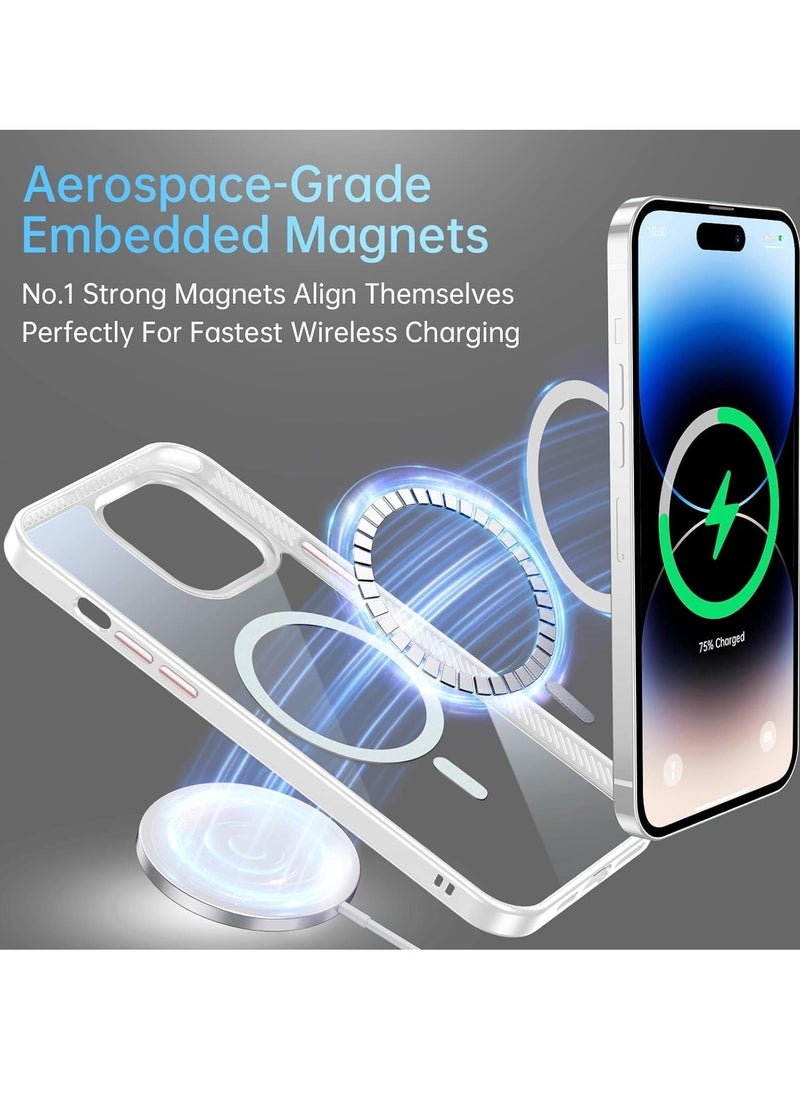 Generic Built in Magnets Compatible with MagSafe Clear Hard PC Back Cover Soft TPU Frame Shockproof Protective Slim Bumper Case for iPhone11 white  - Image 4