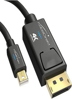 KabelDirekt – Mini DisplayPort (Thunderbolt) to DisplayPort cable (Mini DP to DP) – 1m – (UHD with 4K / 60Hz, Version 1.2, for PC & Mac, DP male connector with locking feature, black) – TOP Series