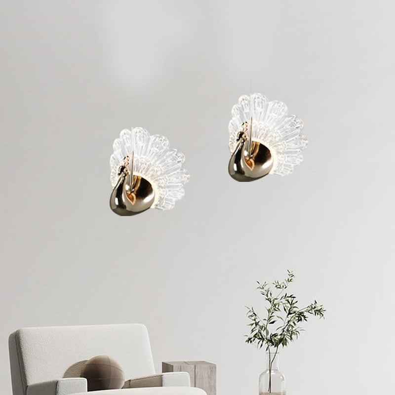 AASHRO MALL Wall Lighting FixturesIndoor Light Luxury Wall Sconces for Bedside Living Room Wall Lamp Light Nordic Indoor Bedroom Bedside Living Room Home Decoration Peacock Wall LAMP - Image 5
