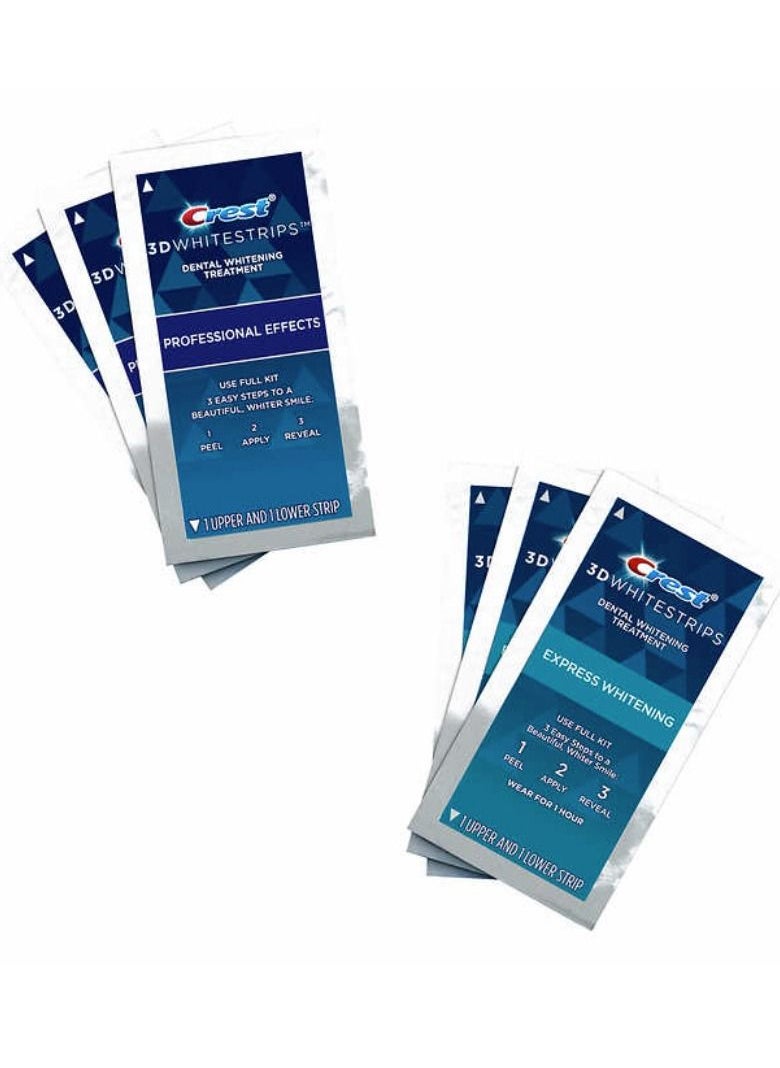 Crest 2 pieces of 3D teeth whitening strips from Crest Level 18 and 12