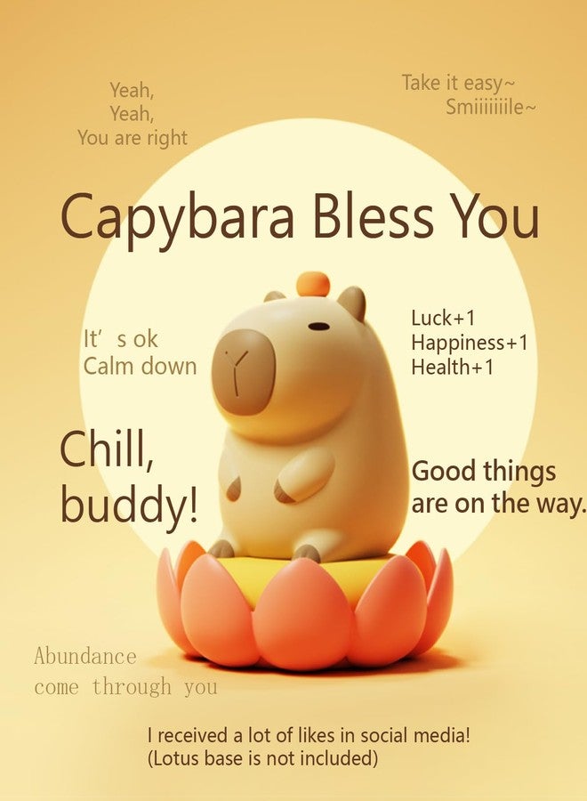 Amaredom Capybara Night Light,Cute Capybara Lamp,Silicone Dimmable Nursery Nightlight,Rechargeable LED Bedside Lamp with 20 Minutes Timer & Tap Control Baby Girls Women Bedrooms,Living Room,Yellow - Image 2