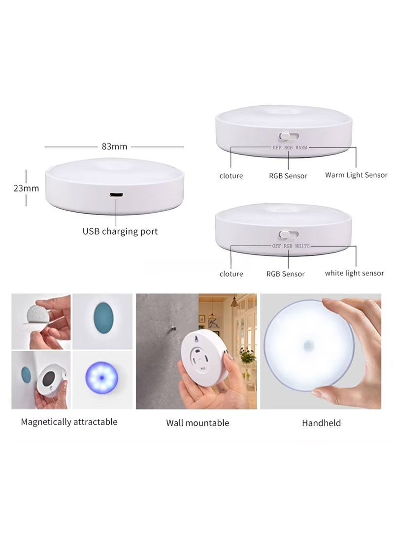 Motion Sensor RGB Night Light – Rechargeable – Magnetic – For Stairs, Kitchen & Bedroom - Image 3