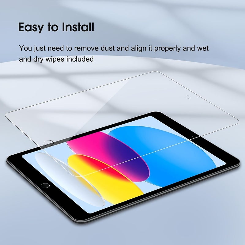 واقيان زجاجيان مقوى عالي الوضوح (HD) من النوع المقوى حرارياً لجهاز iPad 12 إصدار 2026، بصلابة 9H مقاومة للخدوش، شفافان. - Image 3