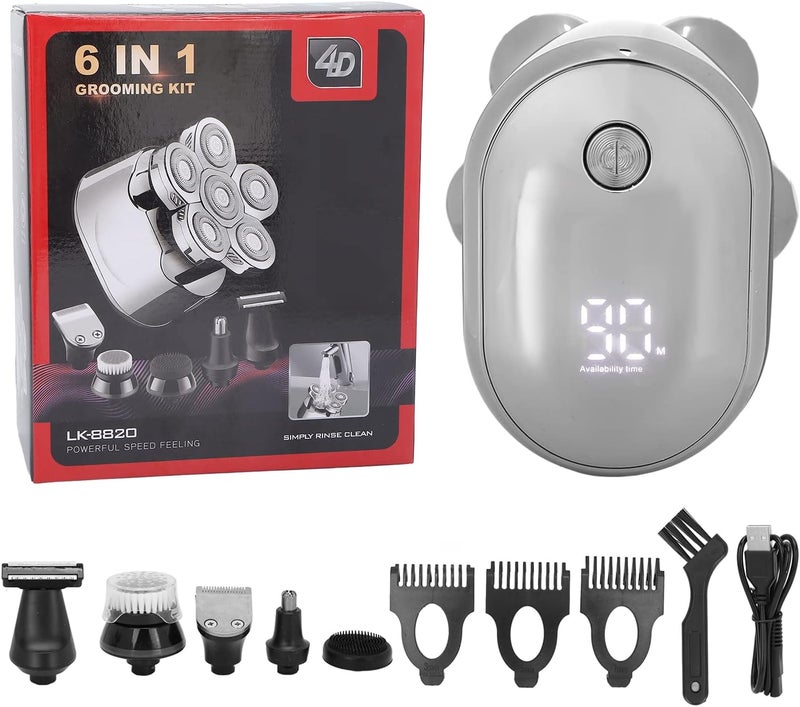 klarako 6 in 1 Bald Head Shavers for Men, IPX6 Waterproof Electric Hair Shaver Automatic Rechargeable Hair Cutter - Image 2