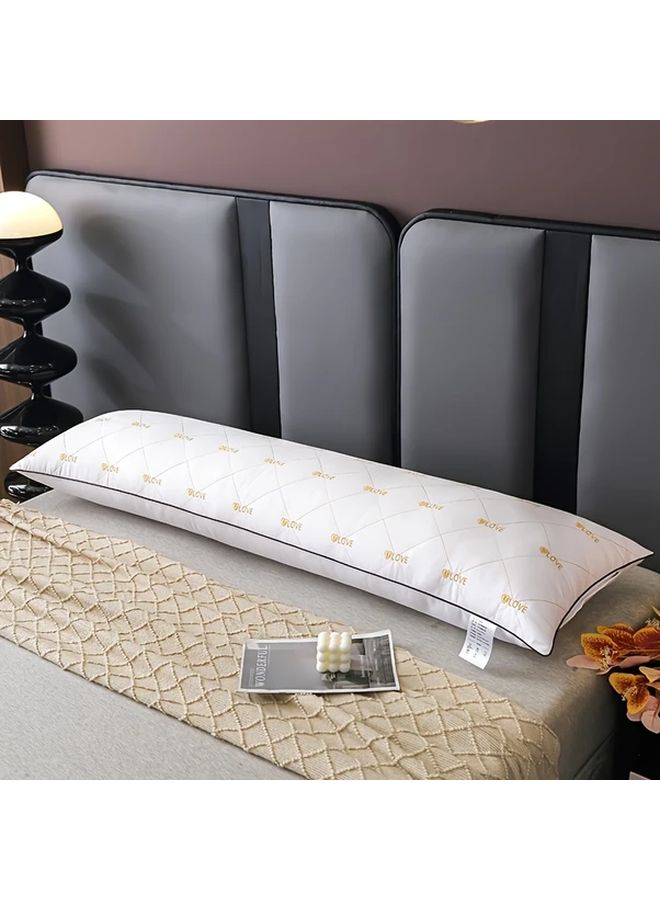 Luxury Soft Embroidered Heart Body Pillow 18.9x39.37 Inch Comfortable Sleep Support - Image 4