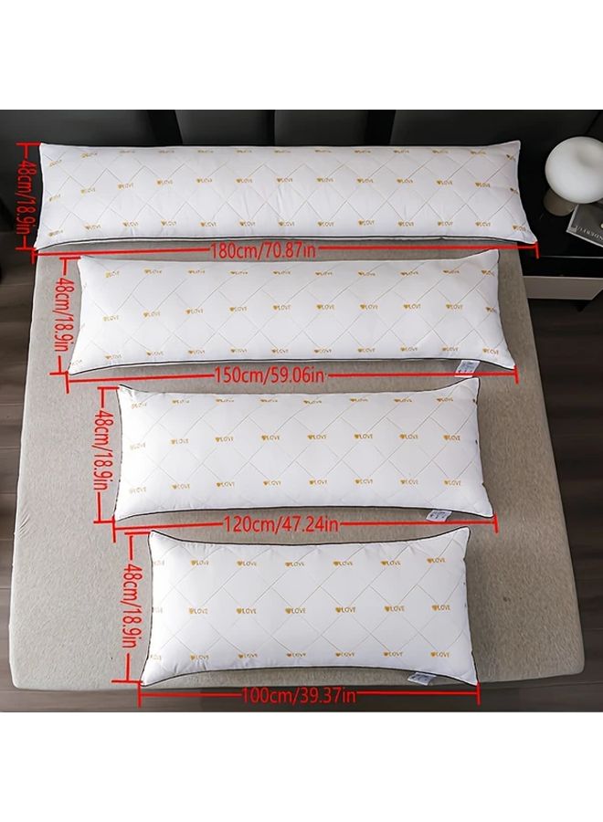Luxury Soft Embroidered Heart Body Pillow 18.9x39.37 Inch Comfortable Sleep Support - Image 5