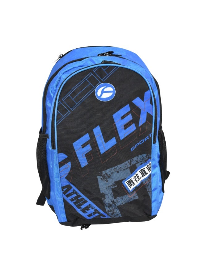 FLEX PRO JUNIOR BACKPACK | 420 Twill, 900D Antique Spray-Painted Fabric, Sandwich Mesh | BLACK-BLUE - Image 2