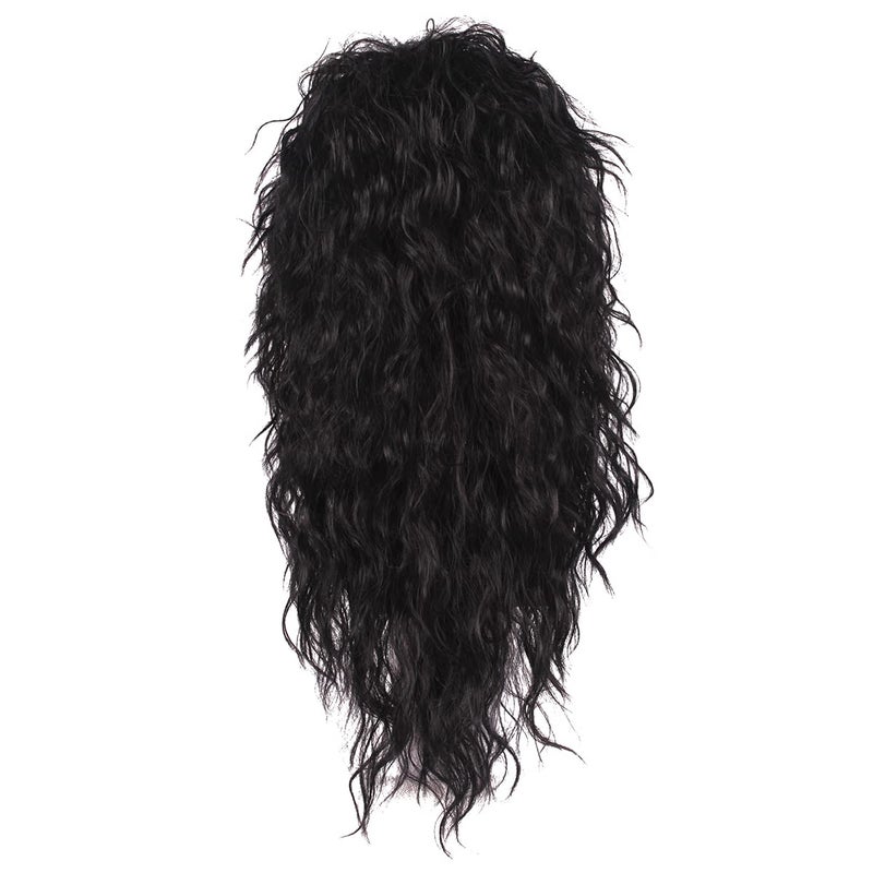 ColorGround Long 80s Fashion Smart Rocker Style Wig (Black with Tattoo Arm) - Image 3