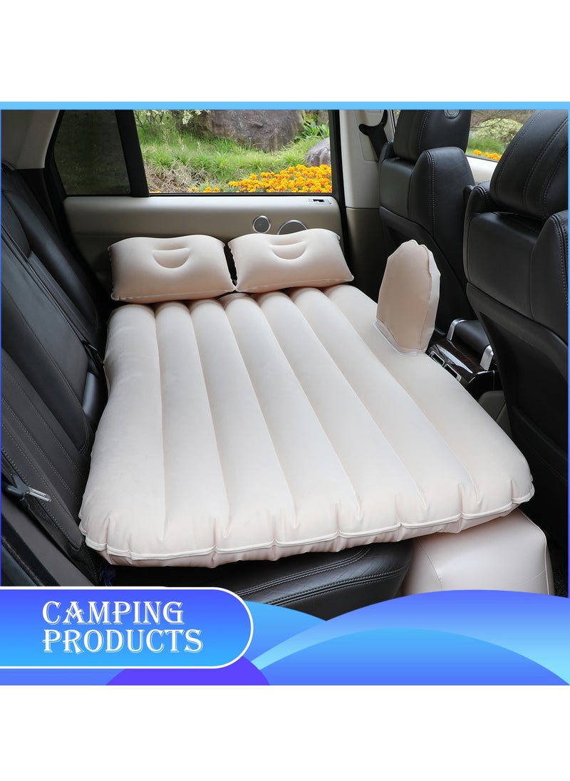 Manful Inflatable Mattress with Pump Portable Outdoor Air Mattress Foldable Single Thickened Flocking Mattress for Outdoor and Home  - Image 3