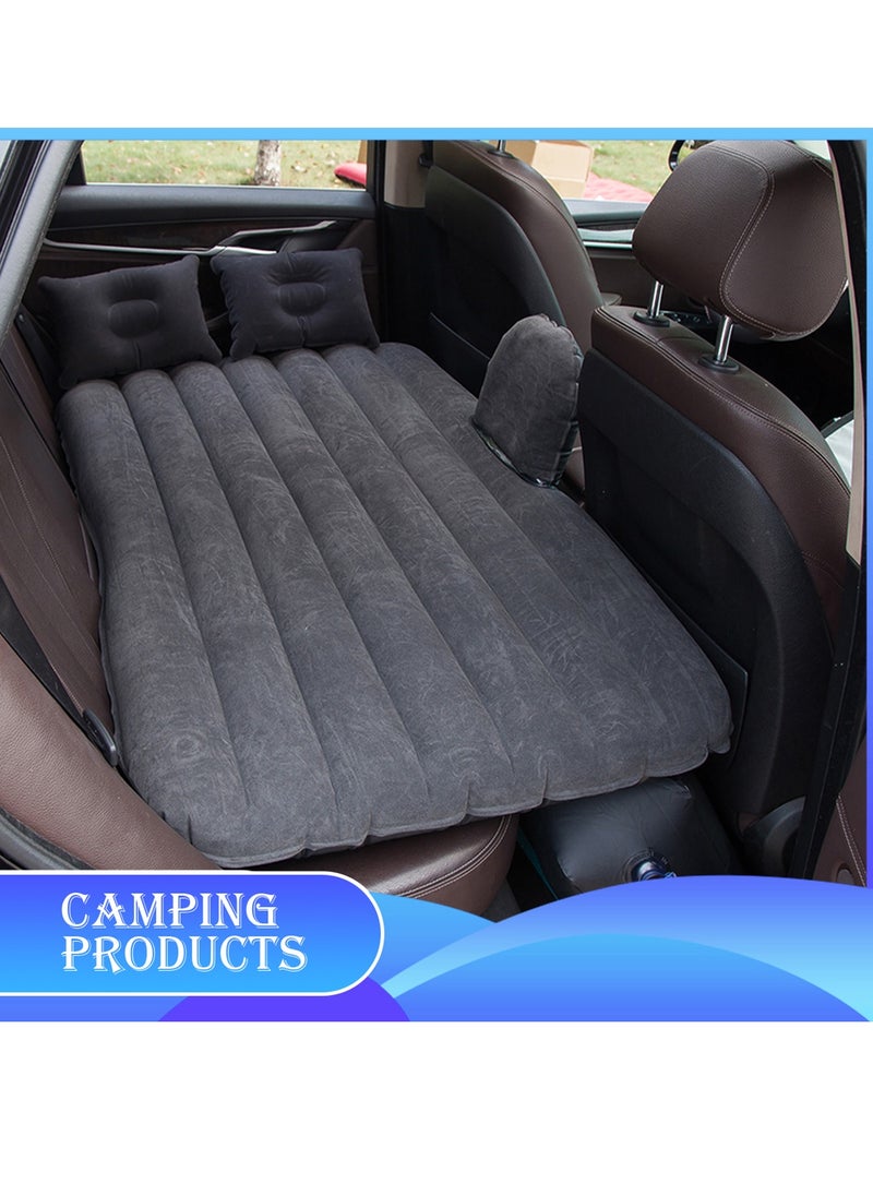 Manful Inflatable Mattress with Pump Portable Outdoor Air Mattress Foldable Single Thickened Flocking Mattress for Outdoor and Home  - Image 2