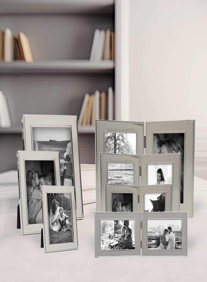 Siena Flat Double Border Plain Silver Picture Frame, Tarnish Resistant Finish, Perfect Photo Frame for any End Table, Credenza, Shelf, or Nightstand, Silver 8x10 - Image 2