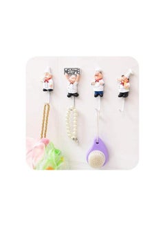 Cool Baby 4pcs set Kitchen Cartoon Shape Resin Power Cord Storage Rack Hooks Wall Hanger Kitchen Hooks For Utensils,White  - Image 2