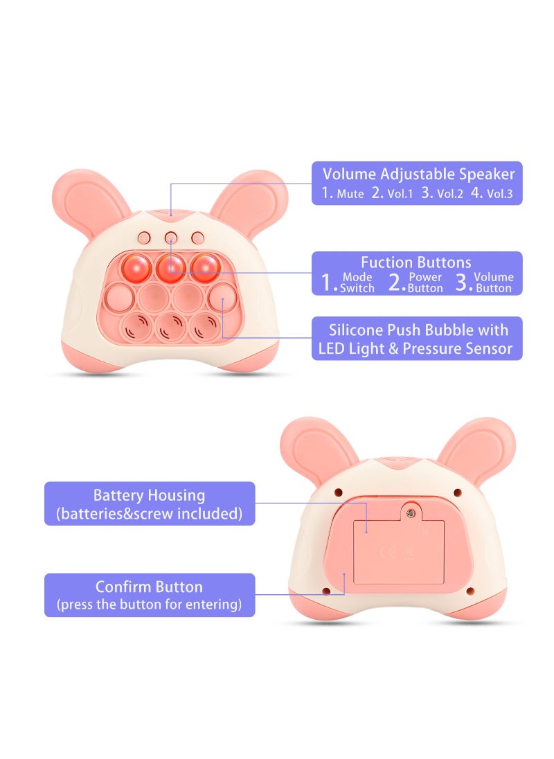 AROAQ Quick Push Upgraded Handheld Game Sensory Fidget Toys For Kids Puzzle Pop Bubbles Pink  - Image 2