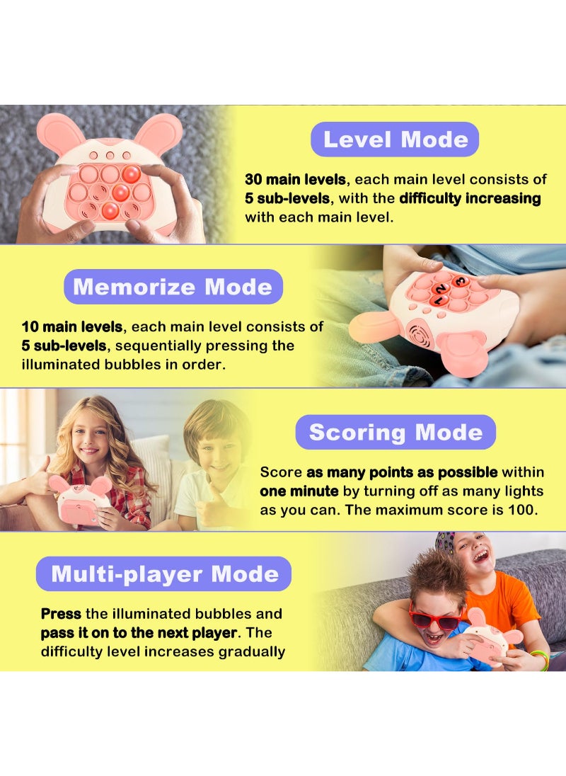 AROAQ Quick Push Upgraded Handheld Game Sensory Fidget Toys For Kids Puzzle Pop Bubbles Pink  - Image 3