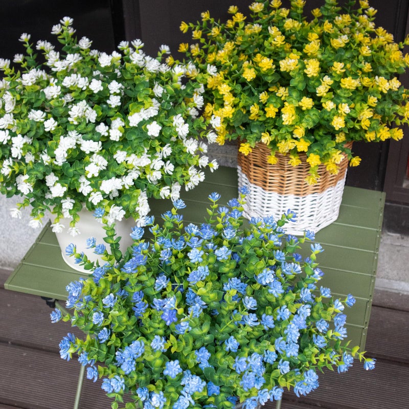 BCBLF No Fade Artificial Flowers Outdoors, 16 Bundles Realistic Floral Greenery Plants UV-Anti Plants Fake Boxwood for Outdoor Indoor Home Garden Porch and Window Box DÃ©cor â€“ White - Image 5