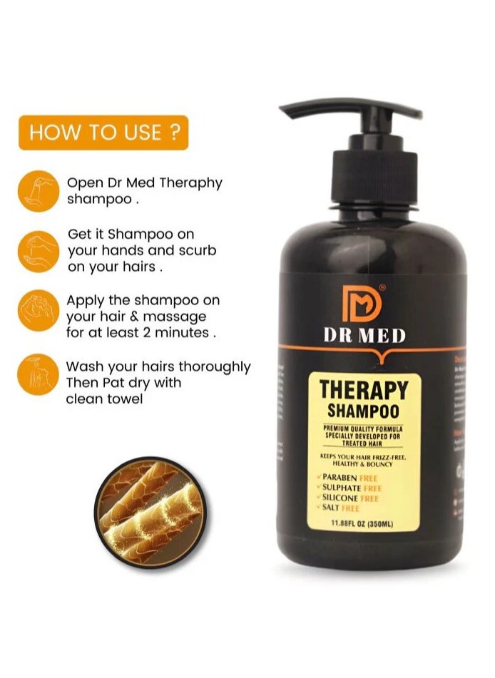DR MED Therapy Sulphate Free - Paraben free - silicon free - salt free Shampoo - Best for Damaged hairs 350ml