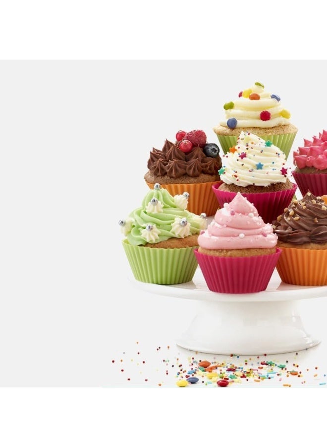 Round Silicone Cake Mold 12 Pieces for Cupcakes and Muffins Non Stick Baking Tray Heat Resistant Flexible Bakeware for Oven and Kitchen Use - Image 5