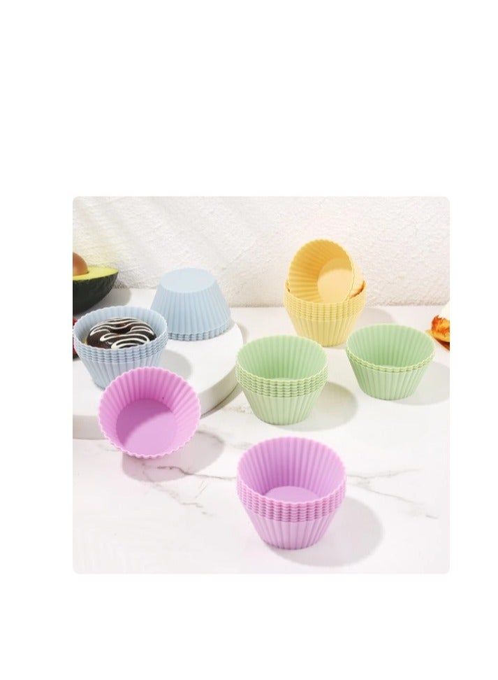 Round Silicone Cake Mold 12 Pieces for Cupcakes and Muffins Non Stick Baking Tray Heat Resistant Flexible Bakeware for Oven and Kitchen Use - Image 3
